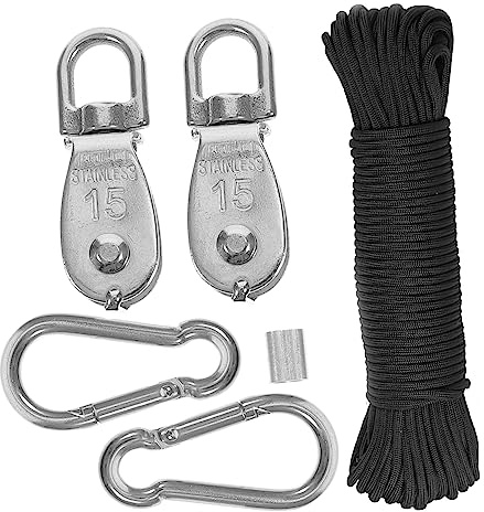 Cabilock Carrucole Fune Puleggia Singola Per Funi Metalliche Cavo Ruota Traino Con Gancio Girevole Resistente All Facile Installazione Per Home Fitness e Lavoro All Aperto
