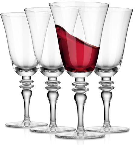 Royalrose Premium Delight 14.2 oz Vintage Red Wine Glasses Set of 4, Goblets Glasses for Wine, Cocktails, Sparkling Water, Elegant Drinkware for Entertaining or Daily Use (Vintage Wine Glasses)