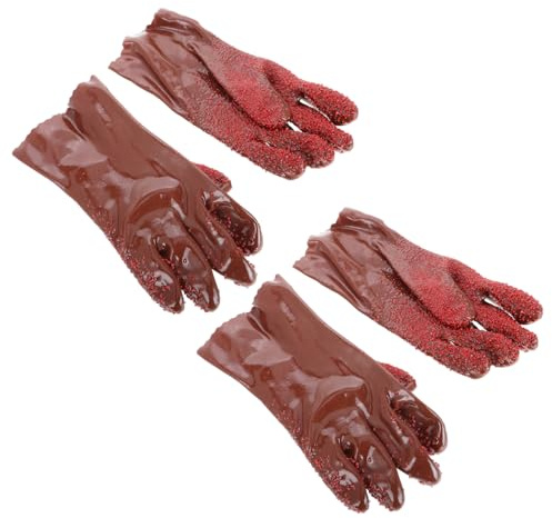 DOITOOL 2 Pairs Pvc Snake Shape Reusable Work Gloves Coffee