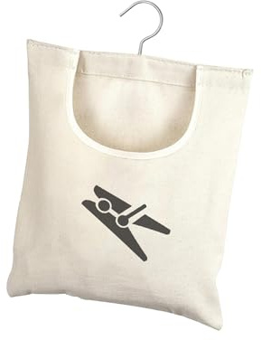 1Pc Clothes Peg Bag Reusable Peg Basket Washable Durable Clothespin Storage Bag Pegs For Washing Line With Bag Hanging Pegs Organize Clothing And Maintain Cleanliness For Indoor Outdoor Use White