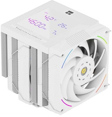Thermalright Phantom Spirit 120 Digital SNOW CPU-Lüfter, 7 Wärmeleiter-CPU-Kühler, Doppel 120mm PWM-Lüfter, digitaler Bildschirm auf der Top-Cover, für AM4/AM5/Intel LGA1700/1851/1150/1151/1200, PC-Kü