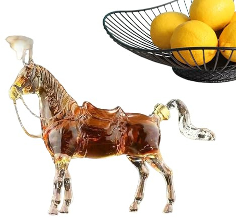 Vibhgtf Spirituosenflasche Aus | Durchsichtiger Behälter Für Whisky In Form Eines Pferdes | Transparente Bierflasche | Für Cocktailbar Getränke Spirituosen Hausbar Party und Küche