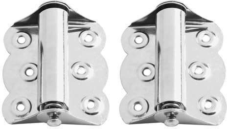 Cerniera a farfalla in acciaio inox, 61 x 69 mm, montaggio a incasso, cerniera per armadio con chiusura automatica e molla antiruggine, per finestre e mobili, confezione da 2