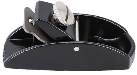 FUANA Raboteuse manuelle réglable 90 × 30 mm poignée acier carbone 65# lame en acier au manganèse pour le travail du bois et la coupe du bois tendre - noir/argent
