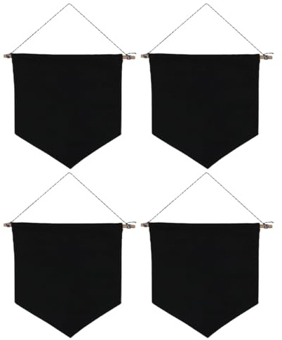 ASAKKURA 4 Stück Broschennadel Organizer Wandbanner aus Baumwoll Polyester mit Holzrahmen Schwarz Fest und Fällt nicht Ab für Homeoffice und Geburtstagsparty