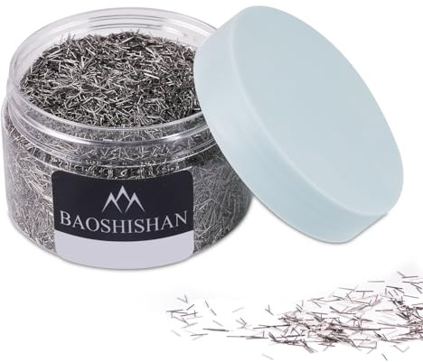 BAOSHISHAN aiguilles de polissage magnétique en acier inoxydable 0.5mm×5mm | 300g，Média de polissage résistant à la corrosion pour bijoux, finition et ébavurage des métaux