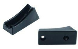 2 Fussstopfen/Gleiter/Schalengleiter für Rundrohre, Kunststoff PE, Schwarz (25 mm, Ohne Filz)