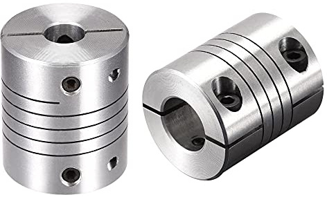 sourcing map Motorwelle Koppler Kupplung 8mm bis 12mm 2Stk | Spiralförmiger Strahl 25mm Durchmesser 30mm Länge