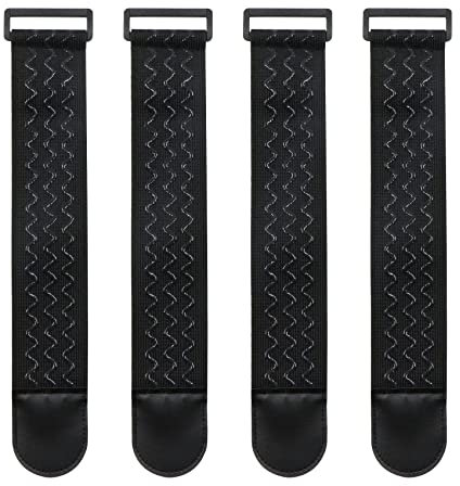 Ataduras Cables Correa Amarre Elástico - Almacenamiento Correas con Hebilla Reutilizables Organizador Flexible de Silicona Antideslizante para Alargaderas Mangueras Equipaje Bicicleta, 4 Piezas