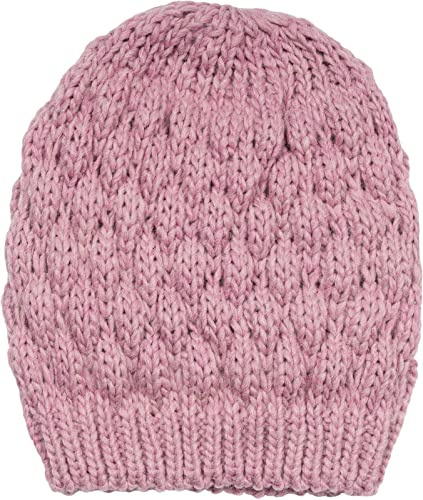 styleBREAKER Damen Strick Beanie Mütze mit Bubblemuster, Einfarbige Winter, Raspberry Pattern Strickmütze 04024193, Farbe:Mauve
