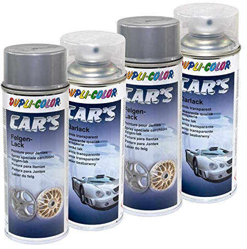 Felgenlack Lack Spray Car's Dupli Color 385919 Silber 2 X 400 ml + Klarlack 385858 2 X 400 ml