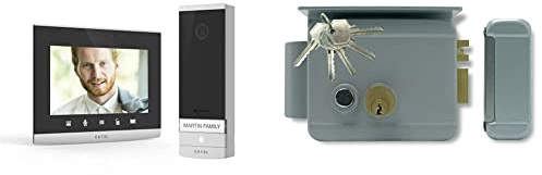 EXTEL Visiophone Filaire connecté Extel Connect 2 Ultra Plat Facile a Installer connecté Smartphone ou Depuis Votre Moniteur 7' Tactile & Serrure électrique - WE 5001/2 BIS, laqué, 150011, Gris