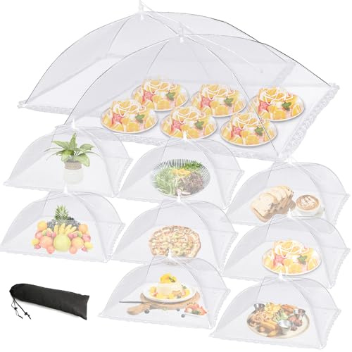 LYDTICK 10 PACK Mesh Food Covers for Outside for Picnic, Camping Supplies