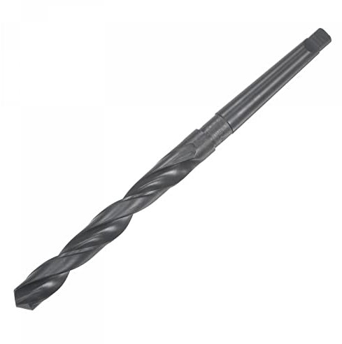 sourcing map Bohrer HSS Spiralbohrer 13.4mm Metallbohrer Stahlbohrer mit Morsekegelschaft 100mm Nutenlänge aus Schnellarbeitsstahl, schwarz oxidiert