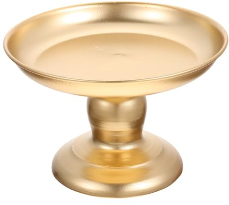 HEMOTON Cuenco de frutas de metal con pies decorativos para servir cuencos de postre, soporte de almacenamiento de aperitivos para encimera de cocina, centro de mesa, decoración de mesa, dorado