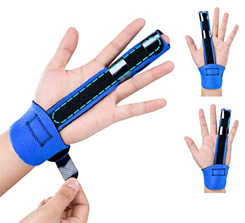 DrFinger Fingerschiene Fingerstütze,Verstellbare Finger-und Mittelhandschienen,Fingerorthese Aluminiumplattenstütze für Fingerfrakturen,Arthritis,Sehnenscheidenentzündung,Abzugsfinger(1-Finger)