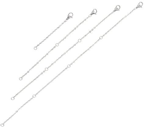 CHEERYMAGIC Necklace Extender, Stainless Steel Necklace Extender Silver Bracelet Extender Silver Necklace Chain for Jewelry Silver Necklace Bracelet Anklet A6-XLYCQ (Silver)