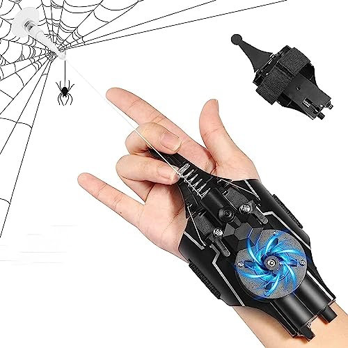 NEOVSUNY Spider Web Shooter,Guanti da Ragnatela,Guanti da Lanciatore,Web Launcher String Shooters Toy Supereroi,Giocattolo di Ruolo,Ottimo Regalo per Cosplay,Accessori di Scena (Nero)