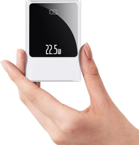 YOOSANG Banco de energía ultra rápido 22,5 W 10000mAh salidas y entradas USB C cargador de teléfono móvil mini batería compatible con iPhone Samsung Tablet y más (blanco)