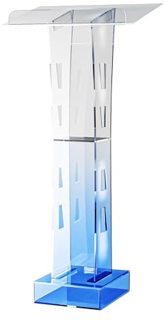SanBouSi Pupitre de conférencier en acrylique transparent LED acrylique avec plateforme de lecture verticale - Bureau debout - Podium pour discours