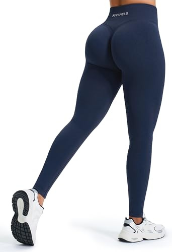 JOYSPELS Scrunch Butt Leggings Damen, Gym V Förmige Bund High Waist Sport Booty Lifting Po Push Up Seamless Blickdicht Shape Sporthose Lang