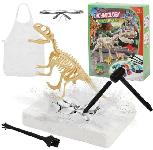 Ausgrabungsset für Kinder,Dinosaurier Dig Kit 3D-Skelett Ausgrabungs Set T-Rex Dino Spielzeug Ausgraben von Dinosaurier-Fossilien STEM Spielzeug für 6 7 8 9 Jahre Jungen Mädchen Geburtstag Geschenke