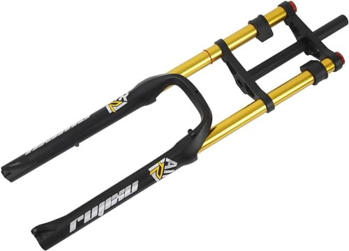 Fahrrad Federgabel 26-Zoll-MTB-Luftgabel, Mountainbike-Federgabel, Federweg 140 Mm, 4,0-Reifen, Fette Fahrradgabel, Doppelschulter, 1-1/8 Zoll Rückprall, Verstellbare Fahrrad-Vorderradgabel, Passend F