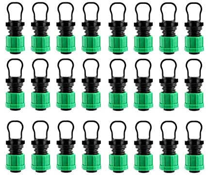 Lot de 24 bouchons d'extrémité universels pour tuyau d'irrigation goutte à goutte 1,27 cm avec goutte à goutte de 16 mm