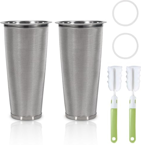 Modixun Lot de 2 filtres d'infusion à froid – Filtres à café à froid pour carafe à café à grande ouverture de 34oz, infuseur à café glacé en maille d'acier inoxydable 304 pour cafetière à thé glacé