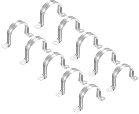 PATIKIL 20 Stück U-Rohrschellen Set, Rohrschelle 70mm, Schlauchschellen, Edelstahl 2-Loch U-Form Kabelschellen, Starrer Rohr Riemen Klemme, Rohrhalterung für Rohr Befestigung