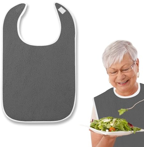 Fiyuer Lätzchen für Erwachsene, Senioren Mehrweg Waschbar Wasserdichte Frottee Lätzchen, Erwachsenen Lätzchen, Leicht zu Reinigen, Unisex Kleiderschutz für Mutter Vater