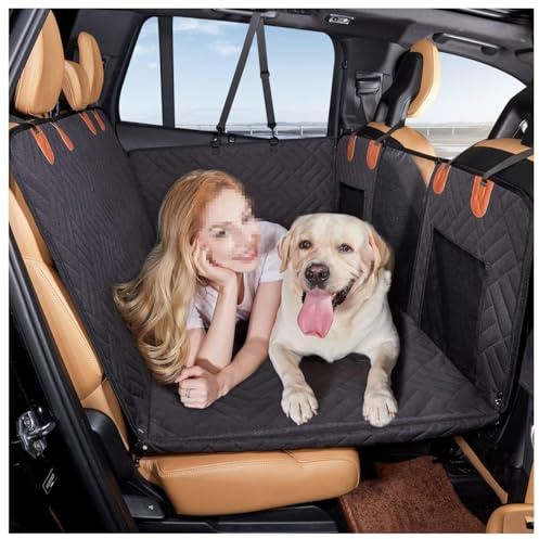 Hundedecke Auto Rückbank 132 * 160cm Verbreitert Hunde Autositz Rückbank,Autoschondecke Hund Rücksitz Wasserdicht Kratzfest Rutschfest,Hundematte Auto Hundedecke Rücksitz Für Auto, SUV, LKW(Black)