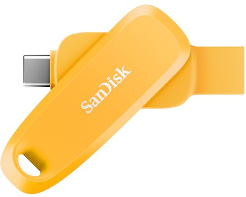 SanDisk SDDDC6-256G-G46YD - Chiavetta USB 2 in 1 per smartphone, tablet e computer, 256 GB, con connettori USB Type-C e tipo A, narciso giallo