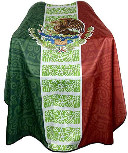 Barber Capes for Men Hair Cutting Capes Salon Stylist Capes with Snaps Waterproof Professional Large Barber Hairdresser Gown Cape- 63”× 56”(MEXICO FLAG)