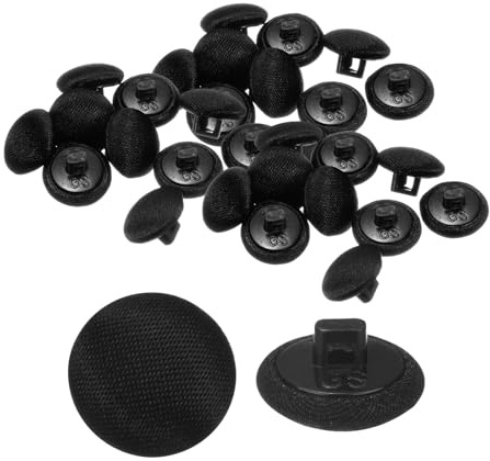 Sourcing Map 30pcs Satin Buttons - 0.5 (12.5mm) Smooth Satin Covered Round Tuxedo Buttons with Shank for Bridal Wedding Dress Blouse Suits DIY, Black