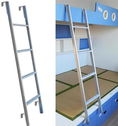 Doppel-Leiter aus Metall mit Haken, stabile Ersatzleiter für Etagenbett, 140 cm hoch, ideal für Zuhause, Wohnheim oder Wohnung