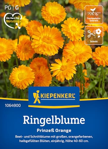 Kiepenkerl Ringelblume Prinzeß Orange 1064900, Blumensaat | Blumenwiese, für Beet & Schnittblumen
