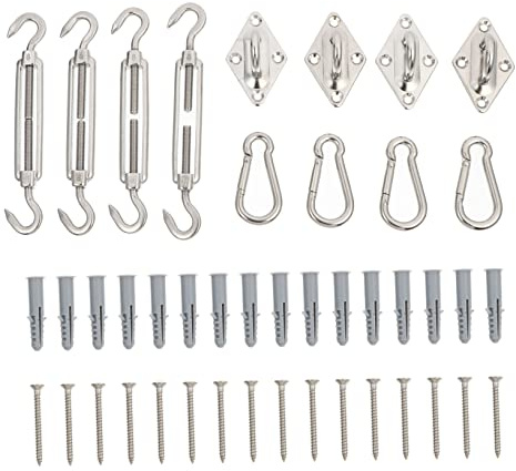 Happyyami Stainless Steel Buckles for Sunshade Mounting Practical Spring Hooks for Awning Fixed Buckle for Outdoor Camping