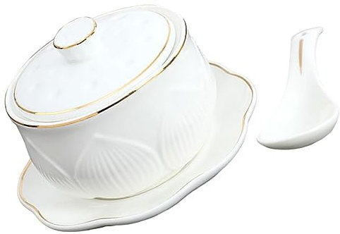 KICHOUSE 1set Ciotole Con e Cucchiaio Pentola Per Zuppa e Stufato Per Cucine Design Per Piatti Caldi e Dessert