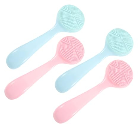 Ipetboom 4pezzi Spazzole Silicone Per Pulizia Viso Per Esfoliazione e Rimozione Makeup Strumenti Portatili Per Della Colori