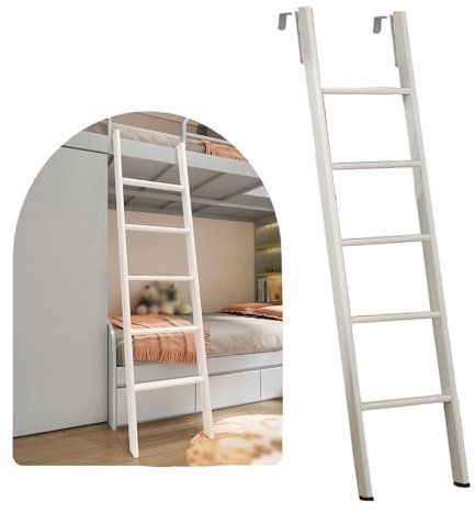 Échelle de lit superposé en métal avec crochet pour lit jumeau de camping-car, échelle courte pour caravane, armoire, loft, dortoir (165,1 cm)