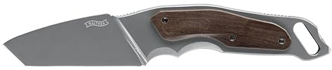 Walther Integral Adventure Knife 2 XXL Messer | Titanisierter 440C Stahl, Feststehende 5,8 mm Klinge, Walnussholz-Griff, Mit Kydexscheide