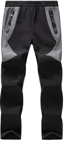 WULFUL Kids Waterproof Snow Ski Pants Boys Girls Outdoor Winter Fleece Hiking Insulated Snowboard Pants