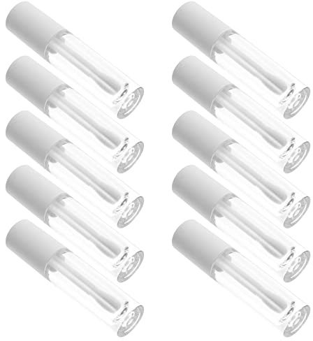VALICLUD 10stücke Transparente Lipgloss-tuben Mini-lippenölbehälter Weiße Runde Lippenbalsam-flaschen Aus Abs-material Bruchfest Und Wiederverwendbar Für Lipgloss Lippenöl Und Flüssige