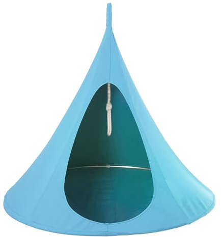 Befoore Hamaca Colgante portátil de Tela Oxford 1200D for Interiores y Exteriores, Ideal for Patios, dormitorios y Habitaciones de Adolescentes.(Blue)