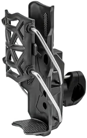 Porta borraccia per moto, supporto regolabile con morsetto in metallo, 1,5 – 4 cm, supporto per bevande regolabile per moto, scooter, bicicletta, sedia a rotelle, golf, trattore, passeggino