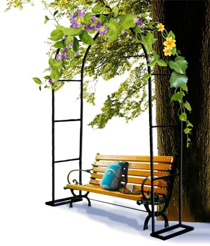 Arche de jardin en métal pour plantes grimpantes, tonnelle de jardin en acier noir, arche de mariage, décoration de jardin treillis (taille : 350 x 40 x 220 cm)