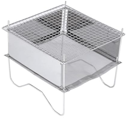 LIXSAZSE Portable Pliant Grill Feu De Camp en Acier Inoxydable Griller Cuisine Gadgets Accessoires en Plein Air Pique-Nique Camping Pêche