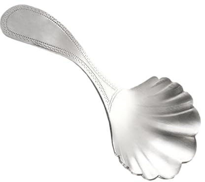 DOITOOL Edelstahl Teelöffel Muschelform Teelöffel Rundschaufel Praktischer Losen Tee Löffel Sicher und Glatt für Teeliebhaber Geschenkidee