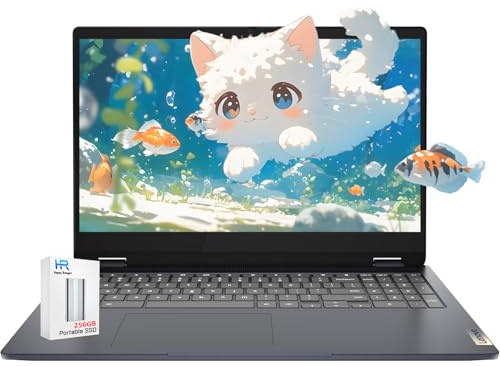 Lenovo IdeaPad 3i Chromebook Laptop de 15.6 pulgadas FHD de pantalla grande - 8 GB de RAM | 320 GB de almacenamiento - Google Chromebook Kids School Student - HDMI - Wi-Fi 6 - Batería de larga
